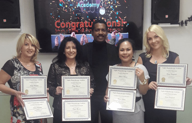 Naples Hypnotherapy Academy's Founder, Peter Williams, with Class of 2017 Graduates